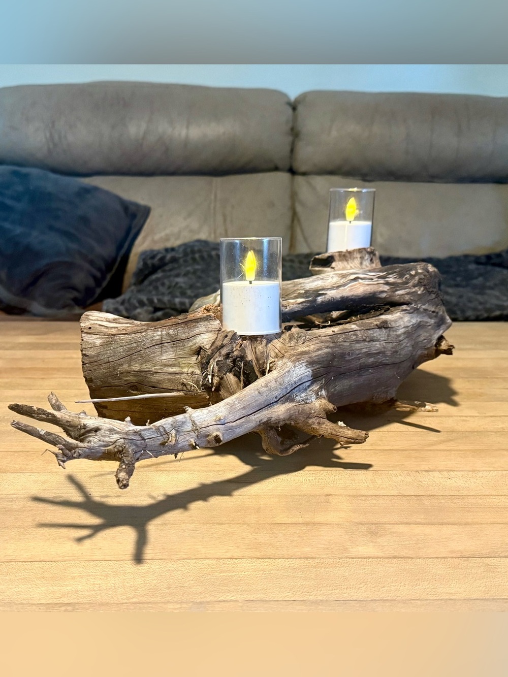 Handcrafted Natural Ocean Driftwood by my Husband- LED Candle 🕯️ Centerpiece - Picture 6 of 6